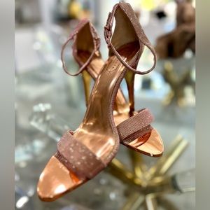 Ted Baker Ross Gold and Pink Sparkle Heeled Sandals 40.5